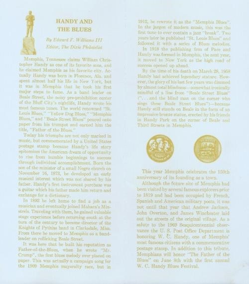 1372 6c W.C. HANDY - Ceremony Program FDC