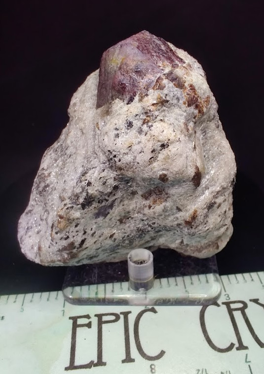 Large 1" Berry-Red Garnet in Silvery Mica Schist Staurolite Matrix-Roxbury CT