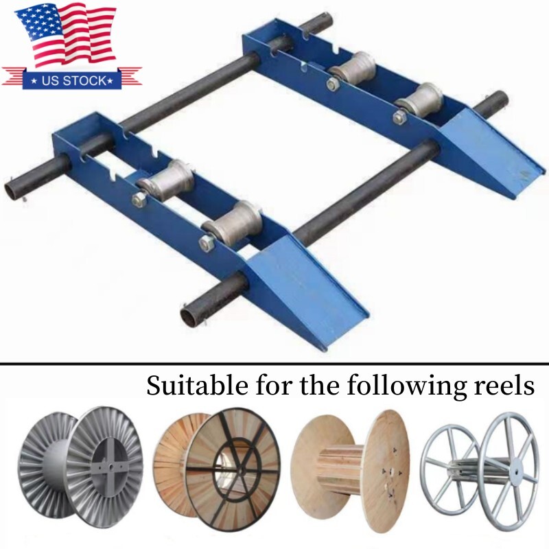 Cable Drum Reel Dispenser Adjustable Cable Roller Stand Load 3 Tons Capacity