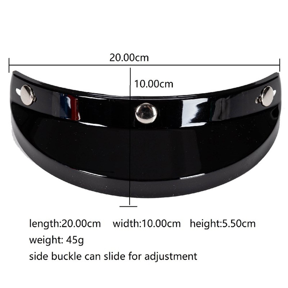 Universal Motorcycle 3 Snap-Button Visor Flip Down Open Face Wind J4I2