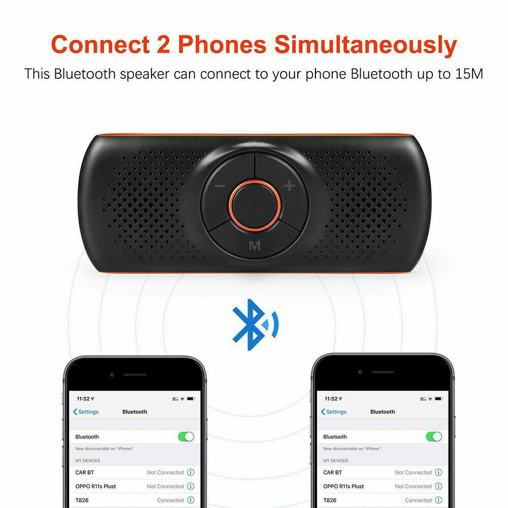 Wireless Bluetooth Car Speaker Phone Hands-free MP3 Kit Sun Visor Clip Drive