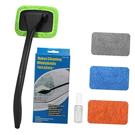 Car Windshield Cleaning Tool, Windshield Cleaner with 4 Washable and Reusable