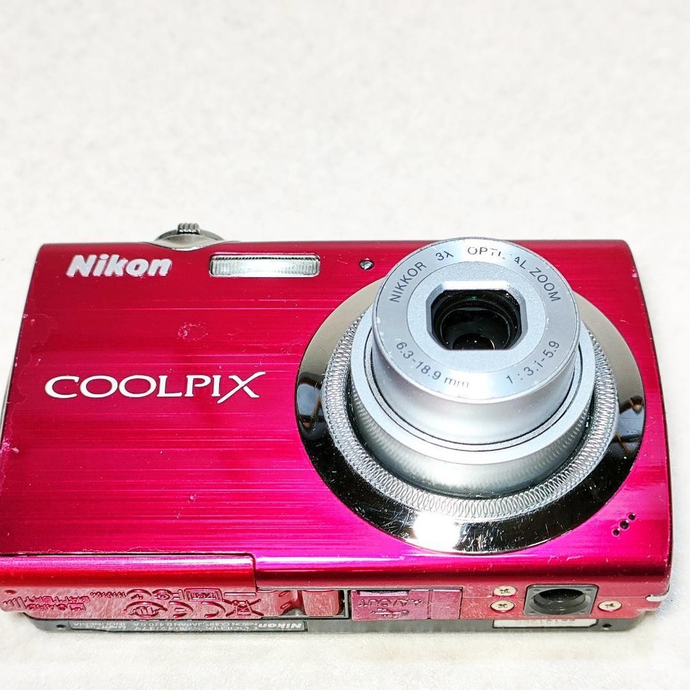 Nikon COOLPIX S230 Compact Digital Camera Red Tested with Accessories