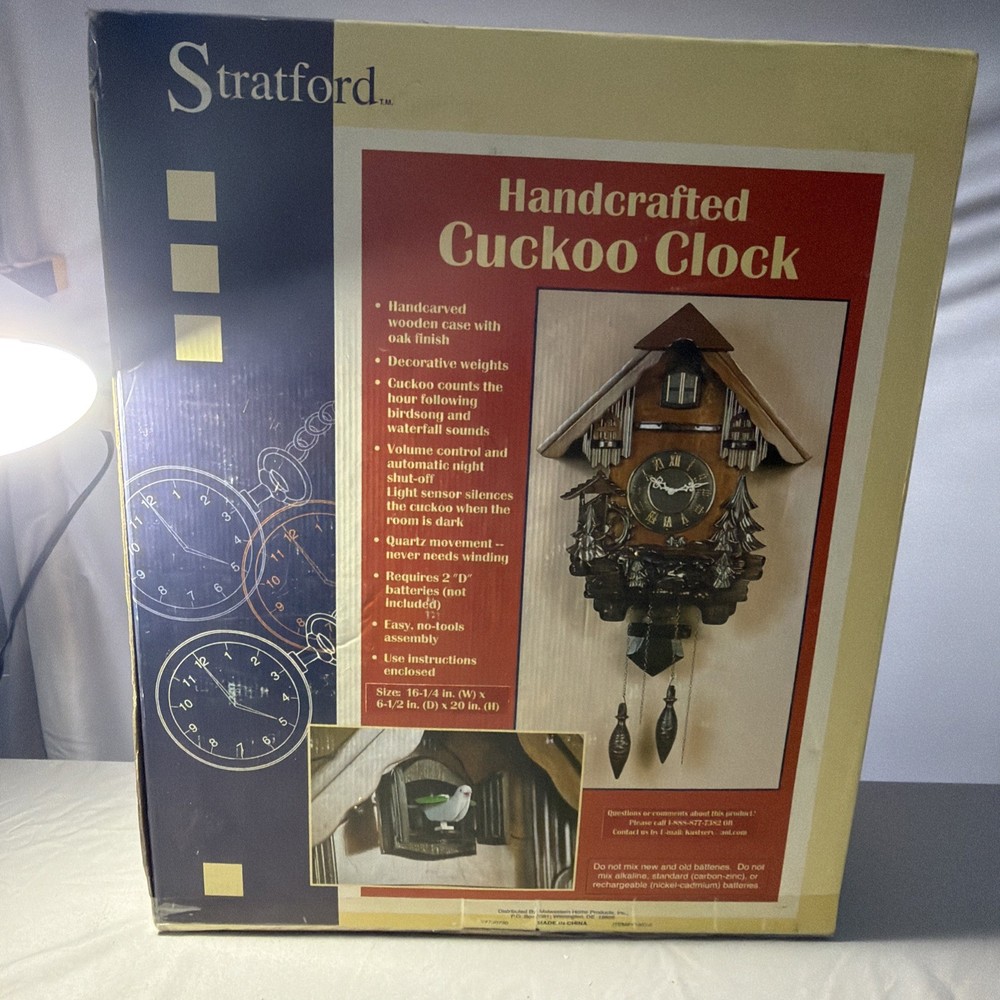 Stratford Handcrafted Cuckoo Clock NIB