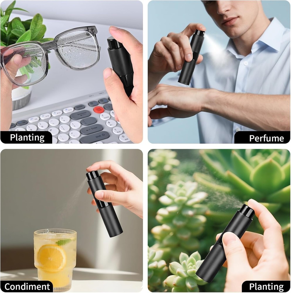 3Pcs 8ml Cologne Travel Bottle, Perfume Atomizer, Refillable black