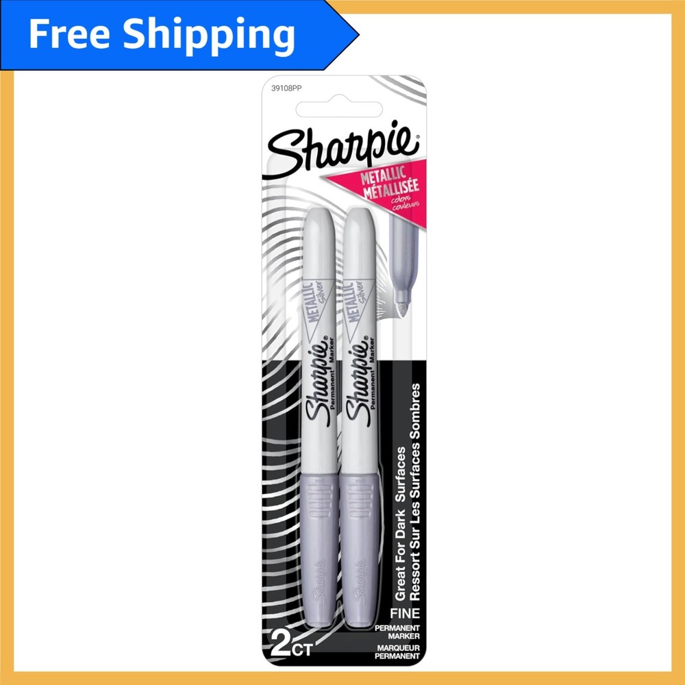 Metallic Fine Point Markers - 2 Count Silver, for Stunning Dark Surface Work