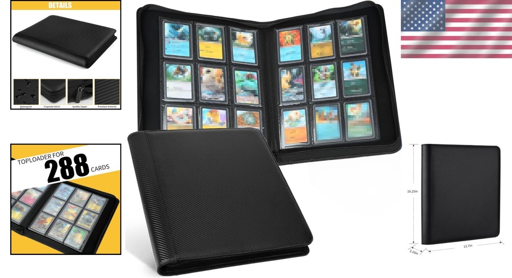 Toploader Binder, Holds 288 Toploaders, 9 Pocket Top Loader Binders