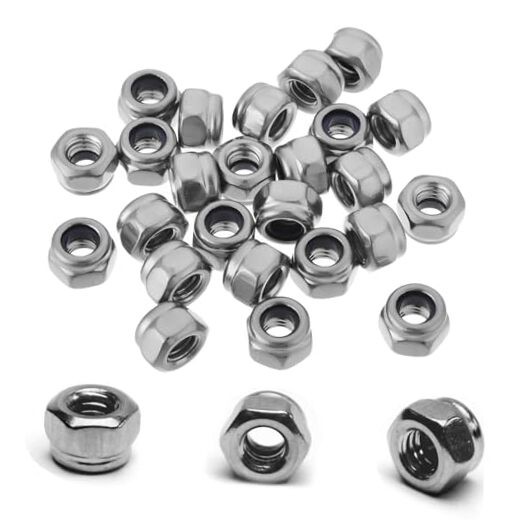 100PCS Locknuts Metric Nylon Inserted Hex Lock Nuts Self-Lock Nylon M4