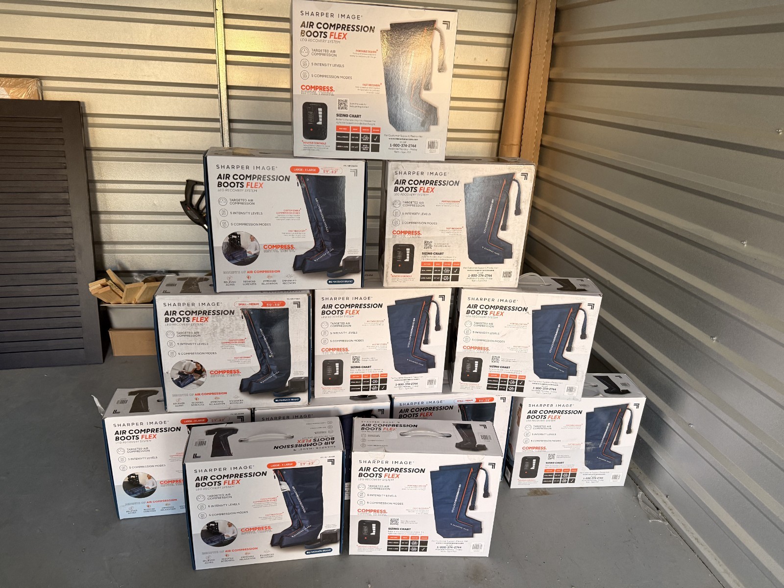 SHARPER IMAGE AIR COMPRESSION Flex BOOTS Large/xlarge blue