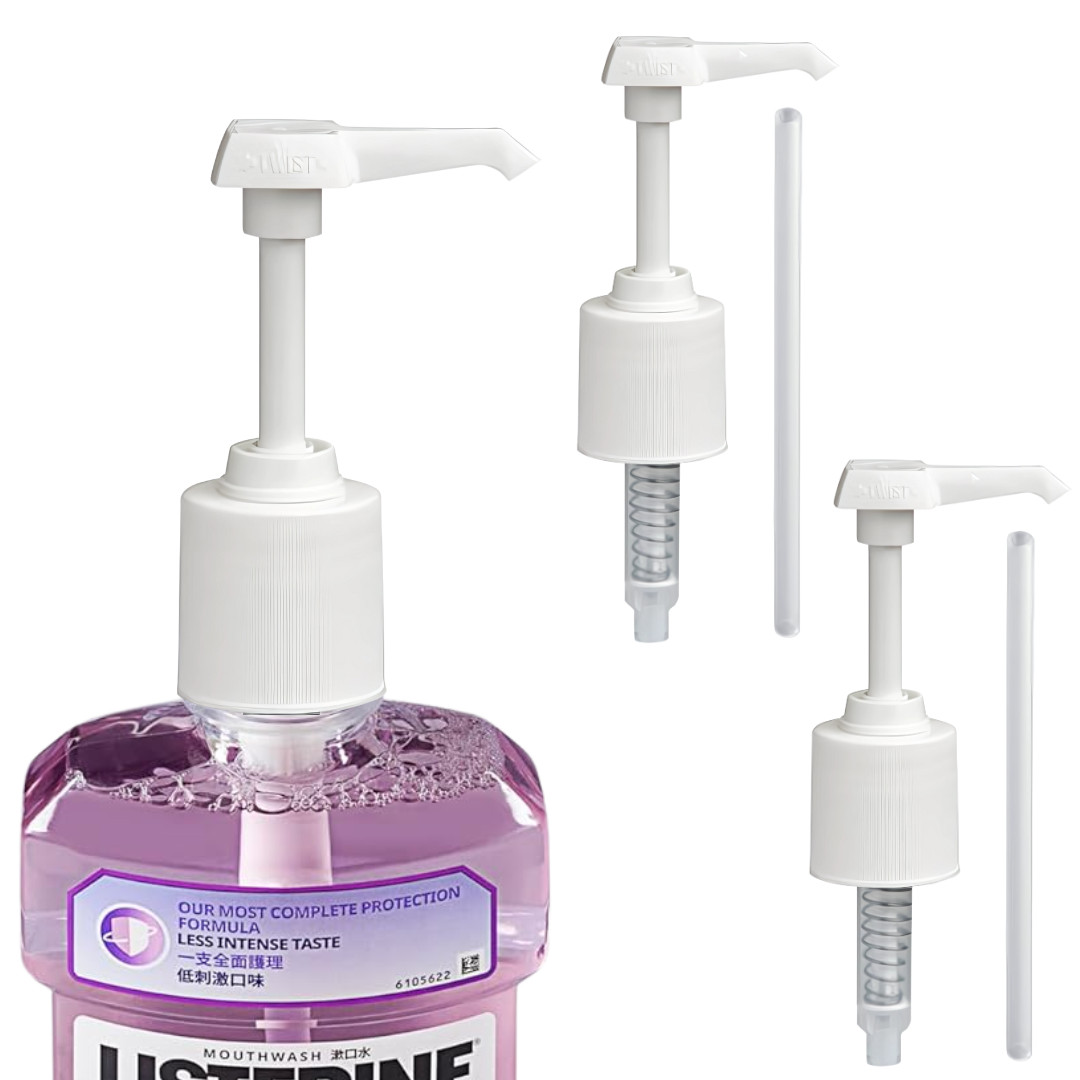 2-PK Listerine Mouthwash Pump for 1 to 1.5 Liters of Listerine Mouthwash Bottles