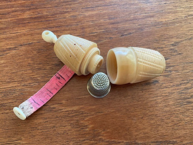 THIMBLE, TAPE MEASURE, VICTORIAN ERA