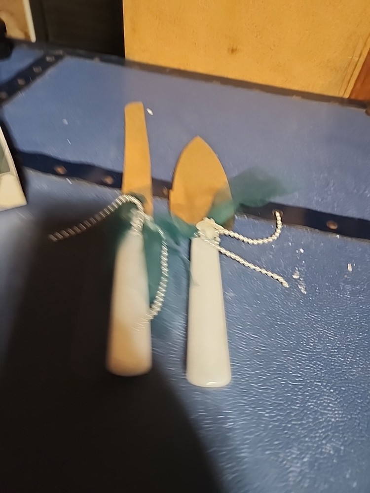 Wedding Cake Serving Set White and green