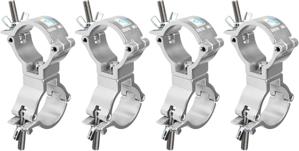 4 Pack 2" Swivel Lighting Truss Clamp,Double DJ Light Coupler Silver