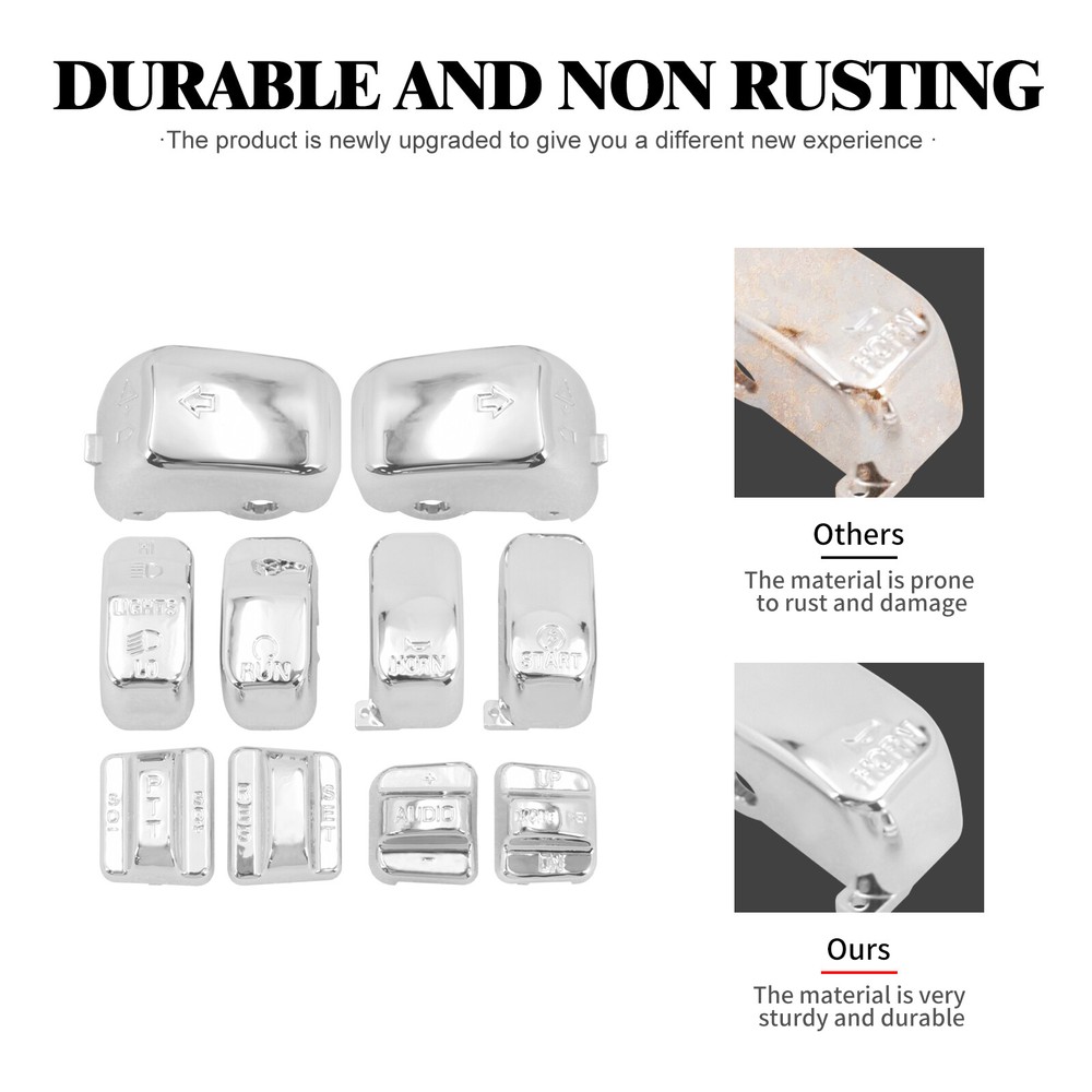 10x Replacement Switch Button Chrome Cap For Harley Touring Softail Dyna 96-2013
