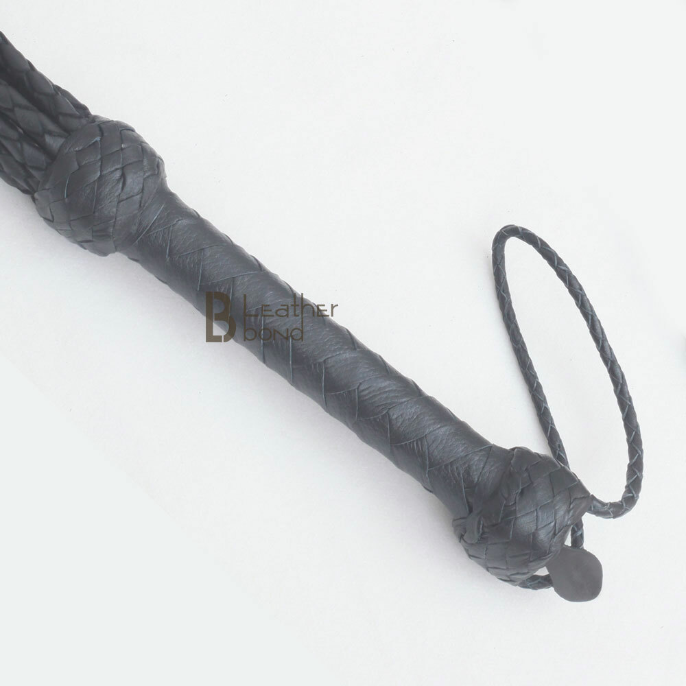 Genuine Real Leather Flogger Bull Hide Leather Flogger whip 09 Braided Falls