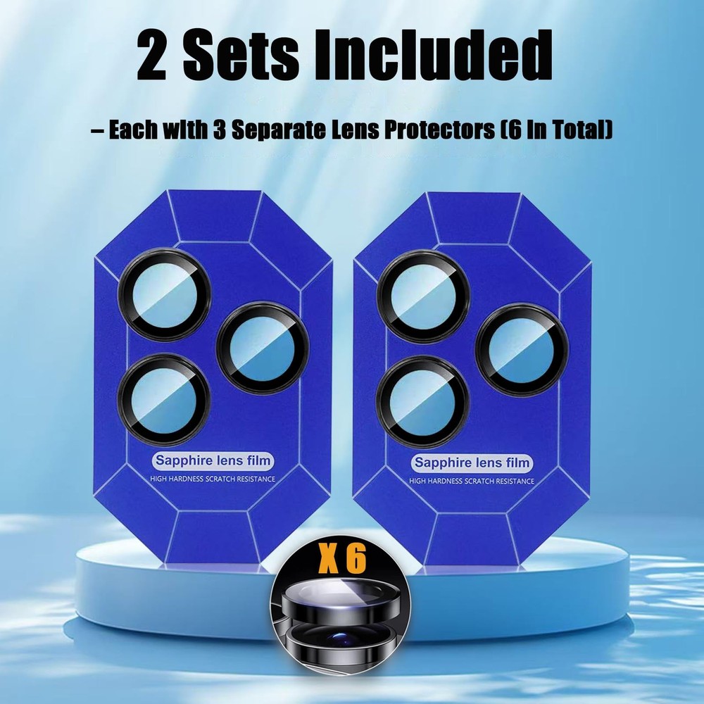 AFENGBOX 2 Pack Camera Lens Protector iPhone 17 Pro/iPhone 17 Pro Max, Black