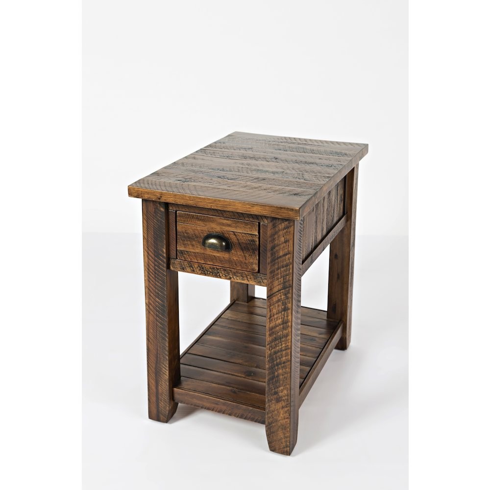 Artisan's Craft Rustic Farmhouse Distressed Solid Wood Chairside Table