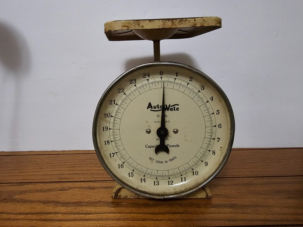 Vintage Auto Wate 25 lb. Kitchen Scale USA Chicago
