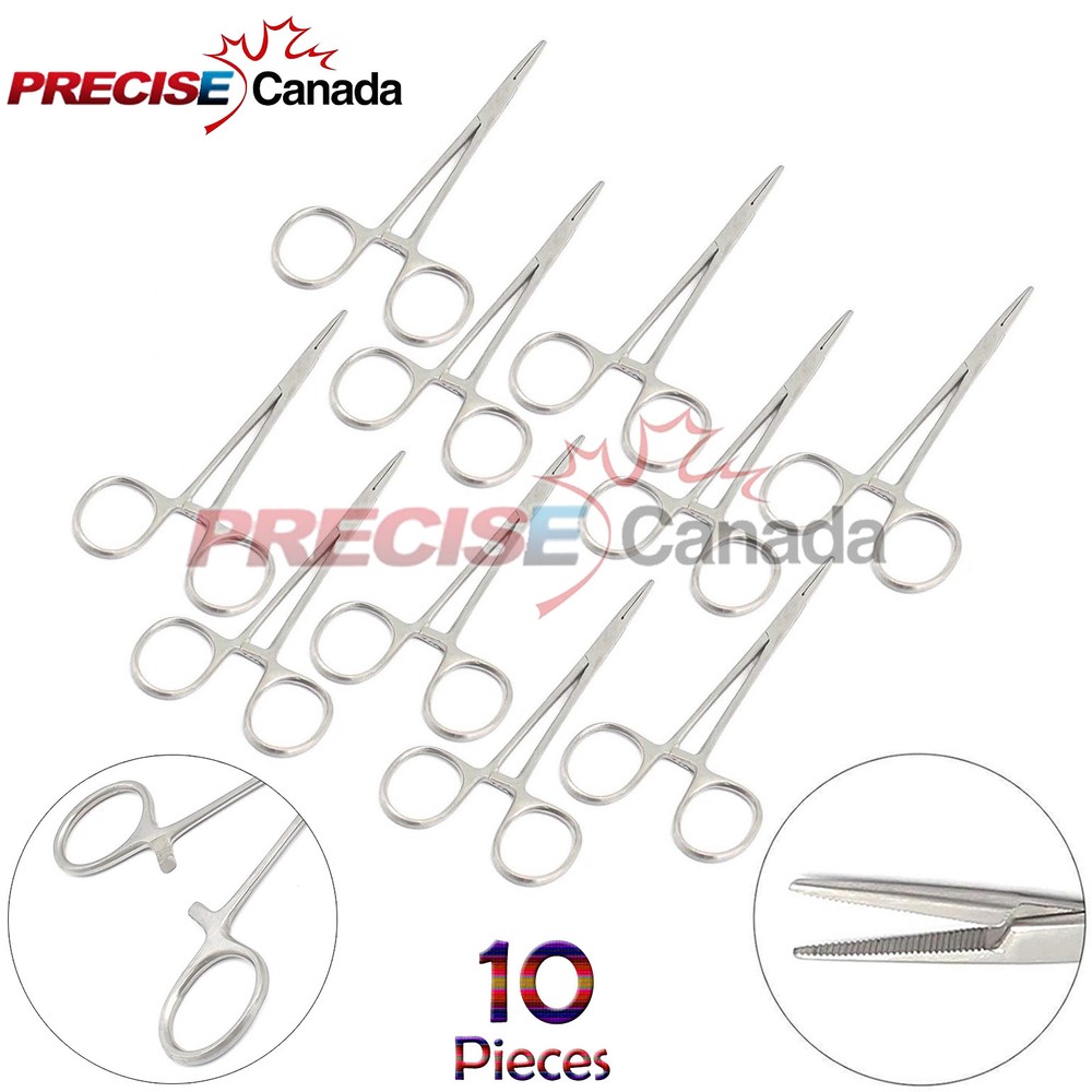 PRECISE CANADA 10 Pcs Mosquito Forceps 5" Straight