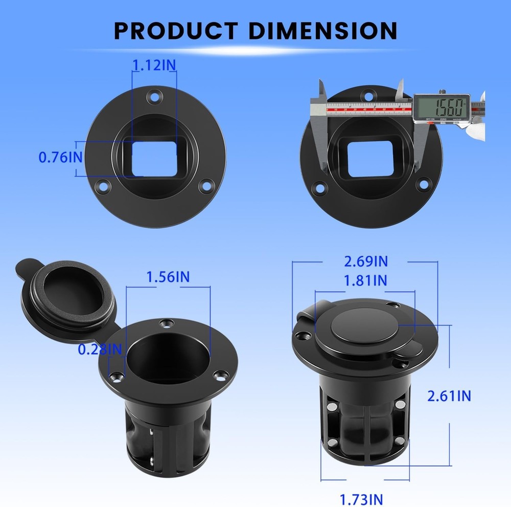 1903012 Flush Mount Power Port Replacement for Cannon Downrigger Power Cable