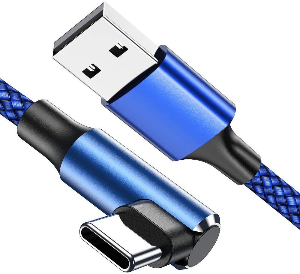 USB C Cable 90 Degree Right Angle[2Pack 10FT], A to Type C 10ft, Blue