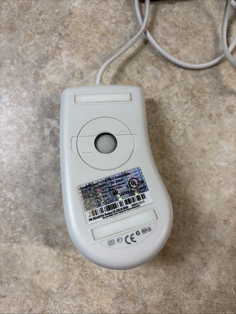 Microsoft IntelliMouse 1.1A PS/2 Optical Mouse 2-Button Scroll Wheel Tested