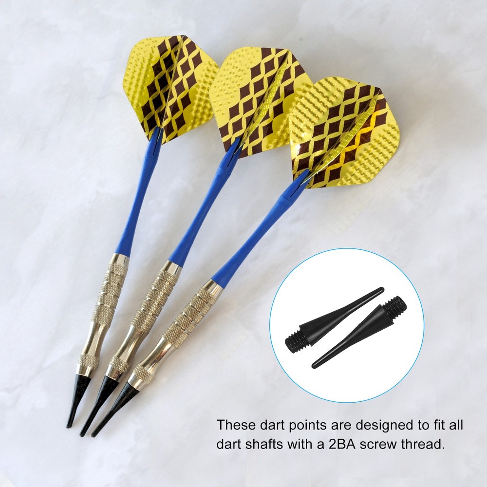 Plastic Dart Tips, 50 Pack 2BA Thread Soft Dart Tips, Black