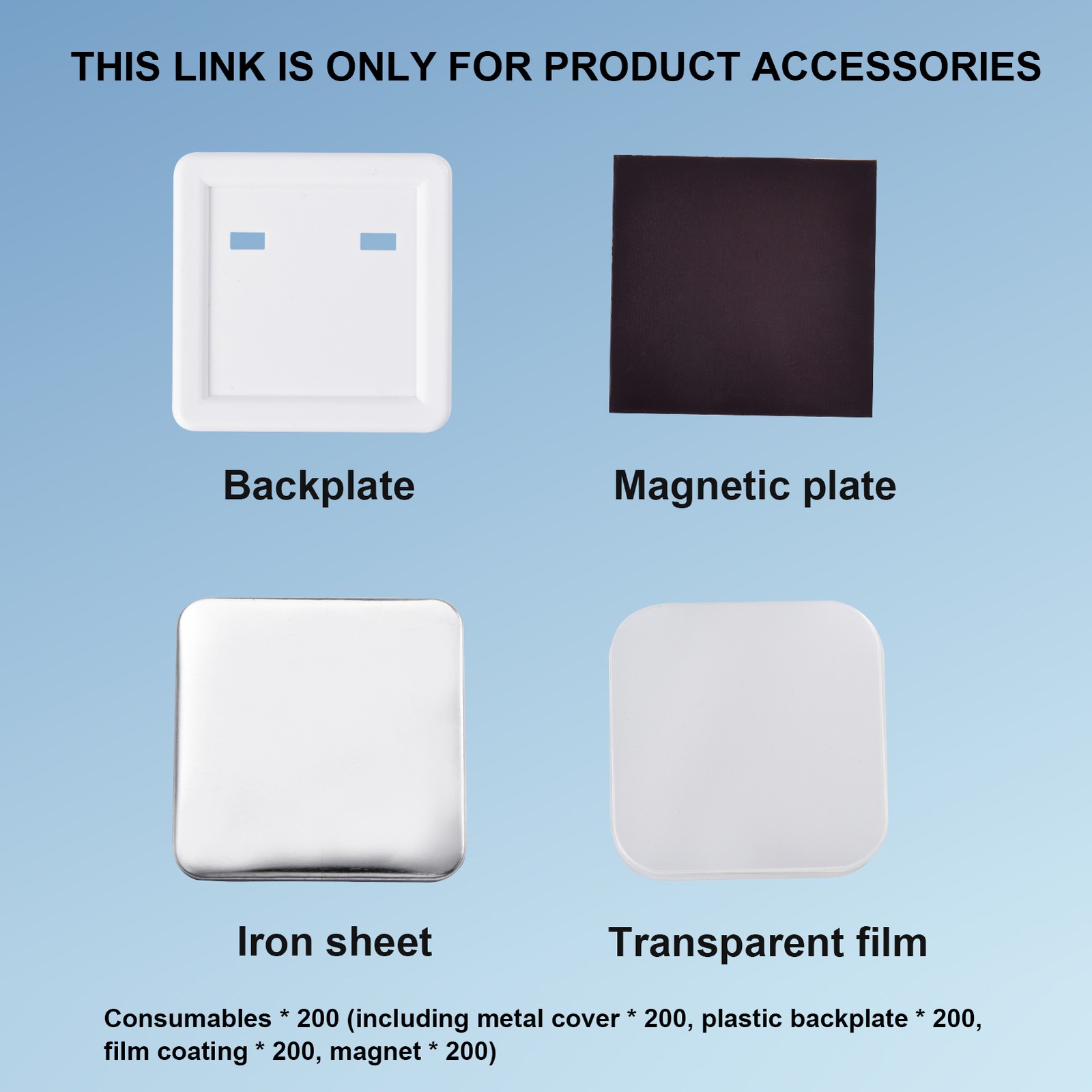 Square Fridge Magnet Press Machine Kit, 2x2 inch/50mm x 50mm, DIY Photo Fridge