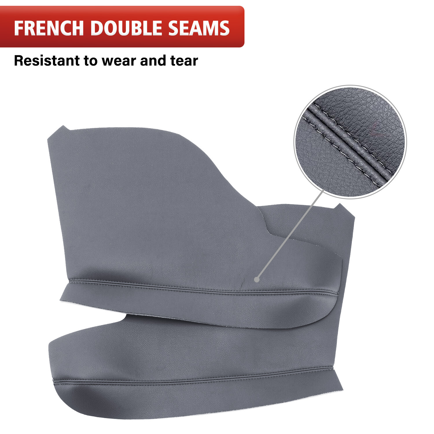 2Pc For Honda Odyssey 2011-2017 Door Armrest Replacement Cover Leather Dark Gray