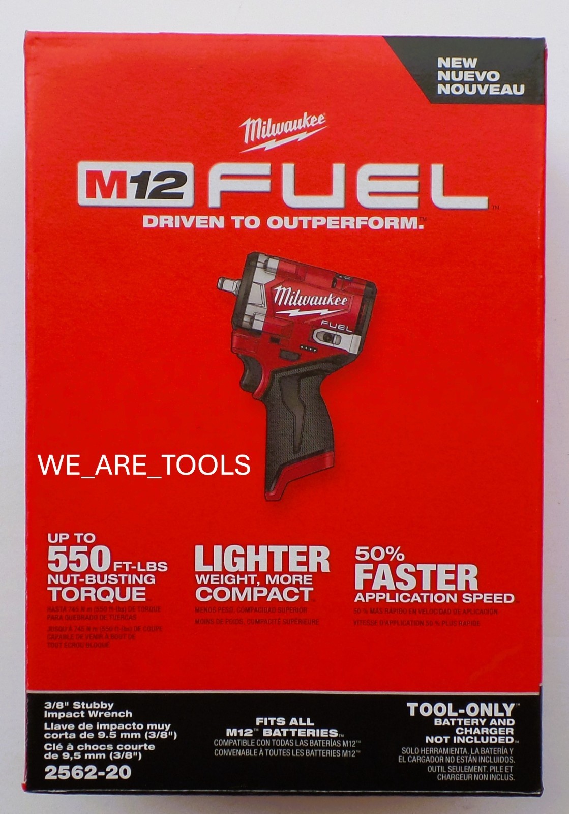 NEW Milwaukee 2562-20 M12 FUEL 3/8" Stubby Impact Wrench w/ Friction Ring