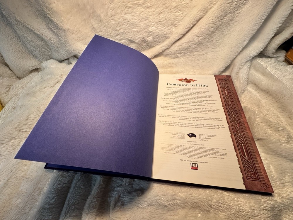 Dragonlance Campaign Setting Rulebook D&D RPG 2003 WOTC Book