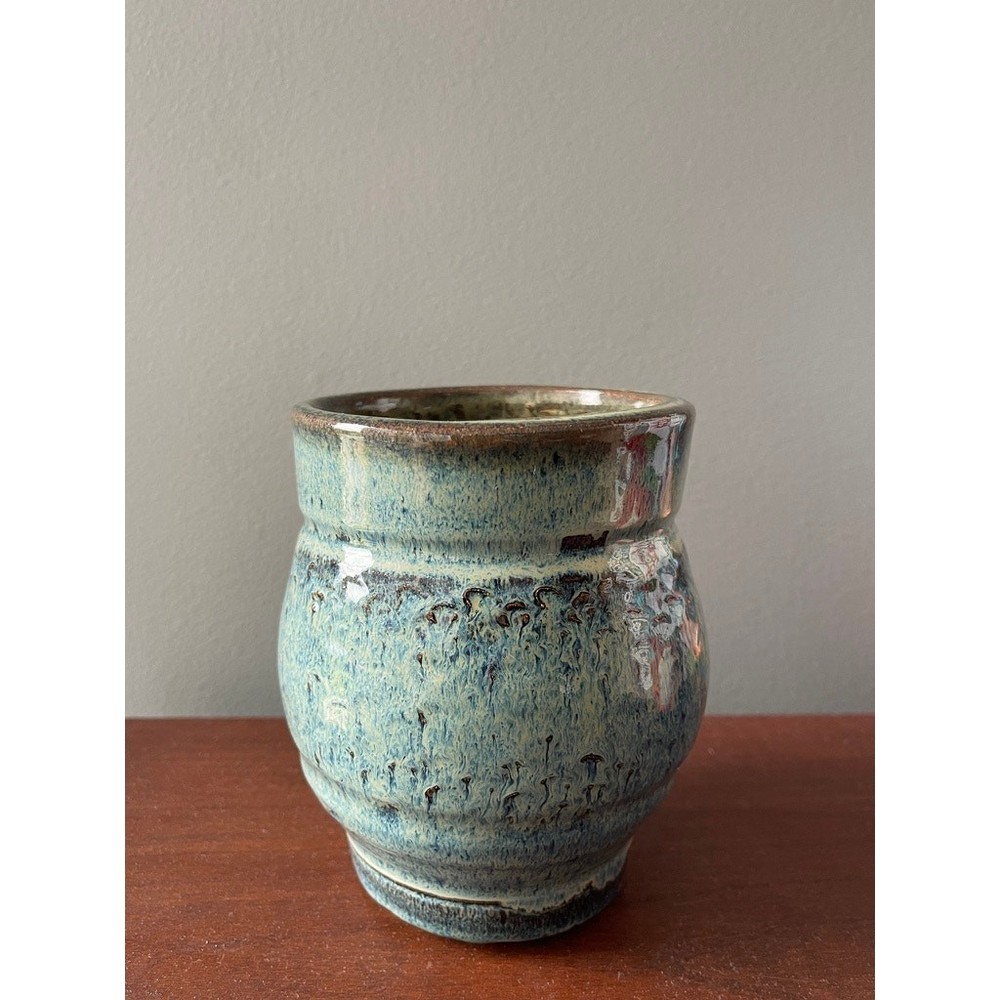 Studio Hand Made Ceramic Blue Glaze Pot