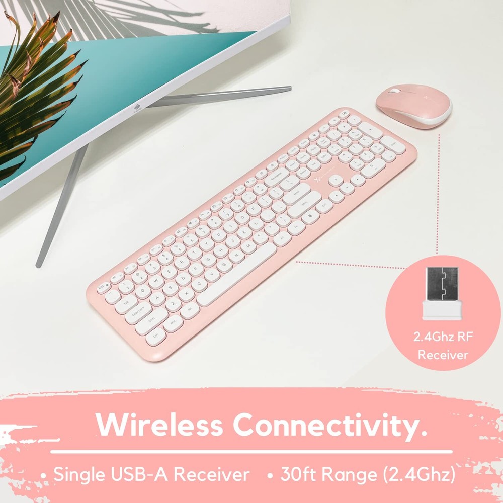 X9 Pink Keyboard and Mouse Combo - 2.4G Wireless - Transform Your Space with ...