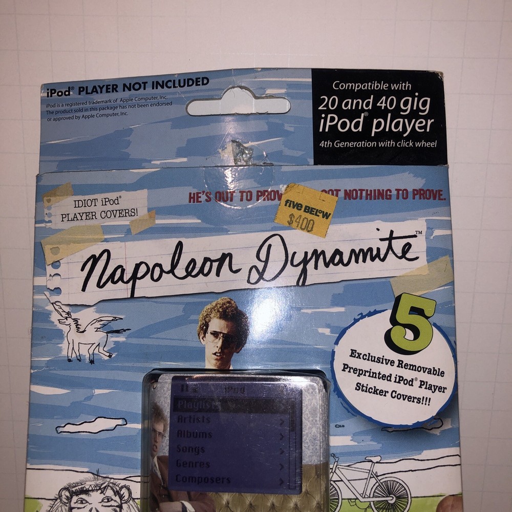 NAPOLEAN DYNAMITE Mini iPOD removable iPod Sticker Covers NEW IN BOX