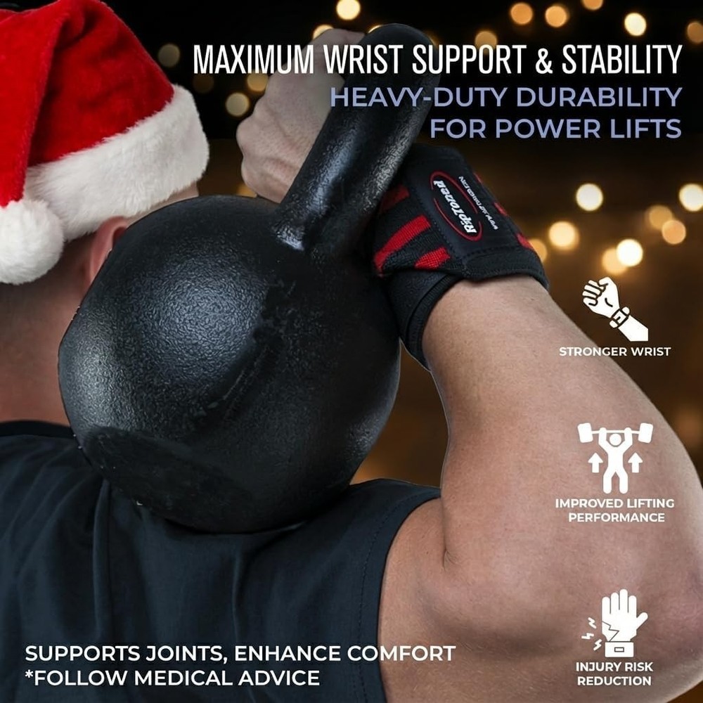 Stiff Powerlifting Wraps with Thumb Loop