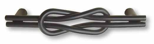 (5 Pack) 5 inch Wrought Iron Double Loop Pull Flat Black