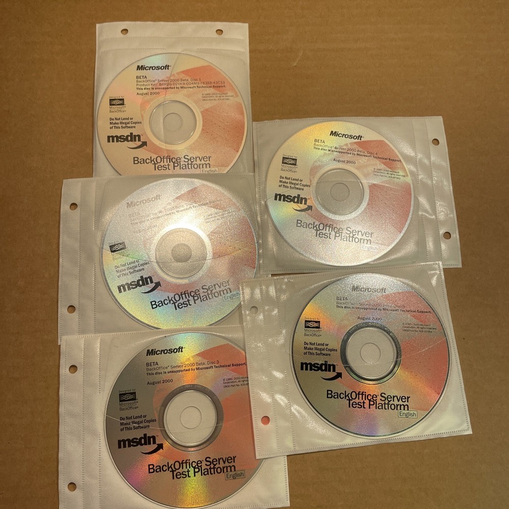 12 CD MSD Microsoft BackOffice Server Test Platform Server 2000 Small Business