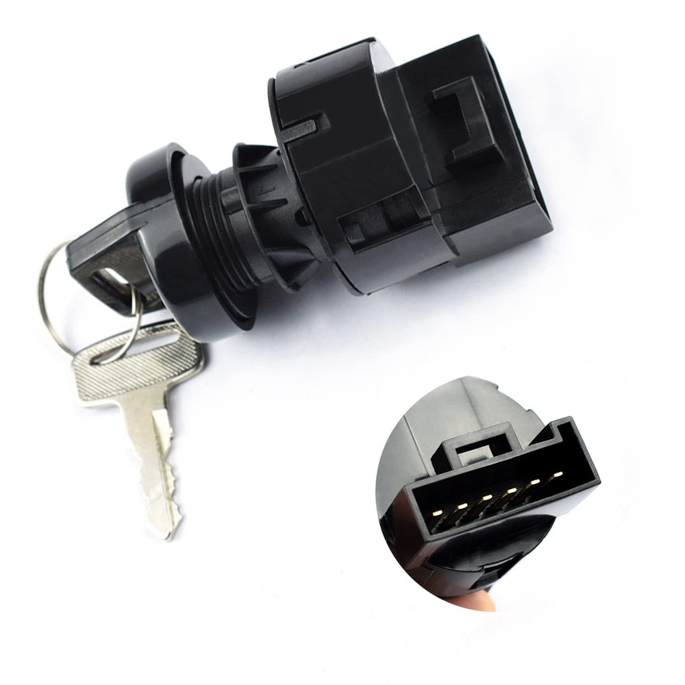 Ignition Switch with Key 3 Position Off/On/Start Compatible Black