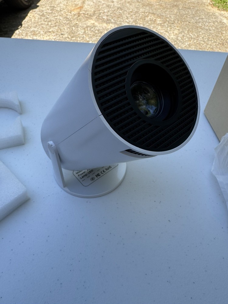 HY300 Pro+ Mini Projector - 720p Native, 4K Support - White, Unused