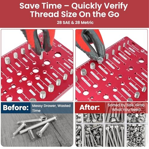 Thread Checker, 76 Nut and Bolt Thread Checker, 28 76 Thread Checker Red