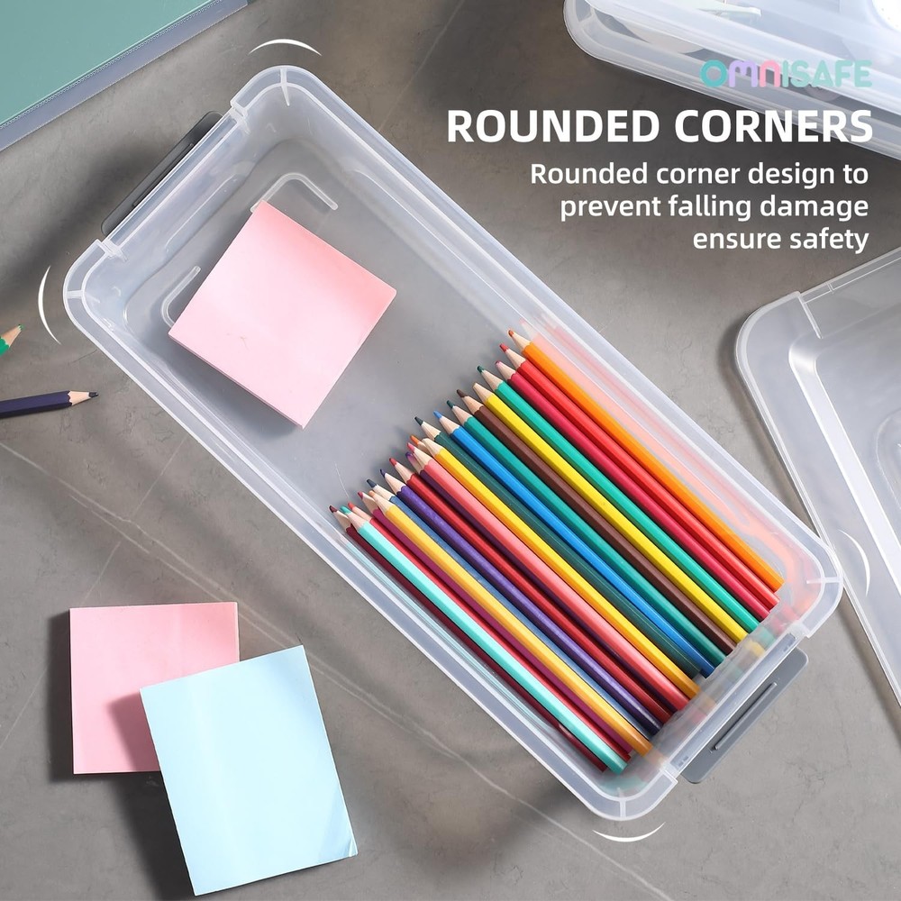 Plastic Storage Bin with Lid, Stackable Design, Clip Box for Crafts, Supplies...