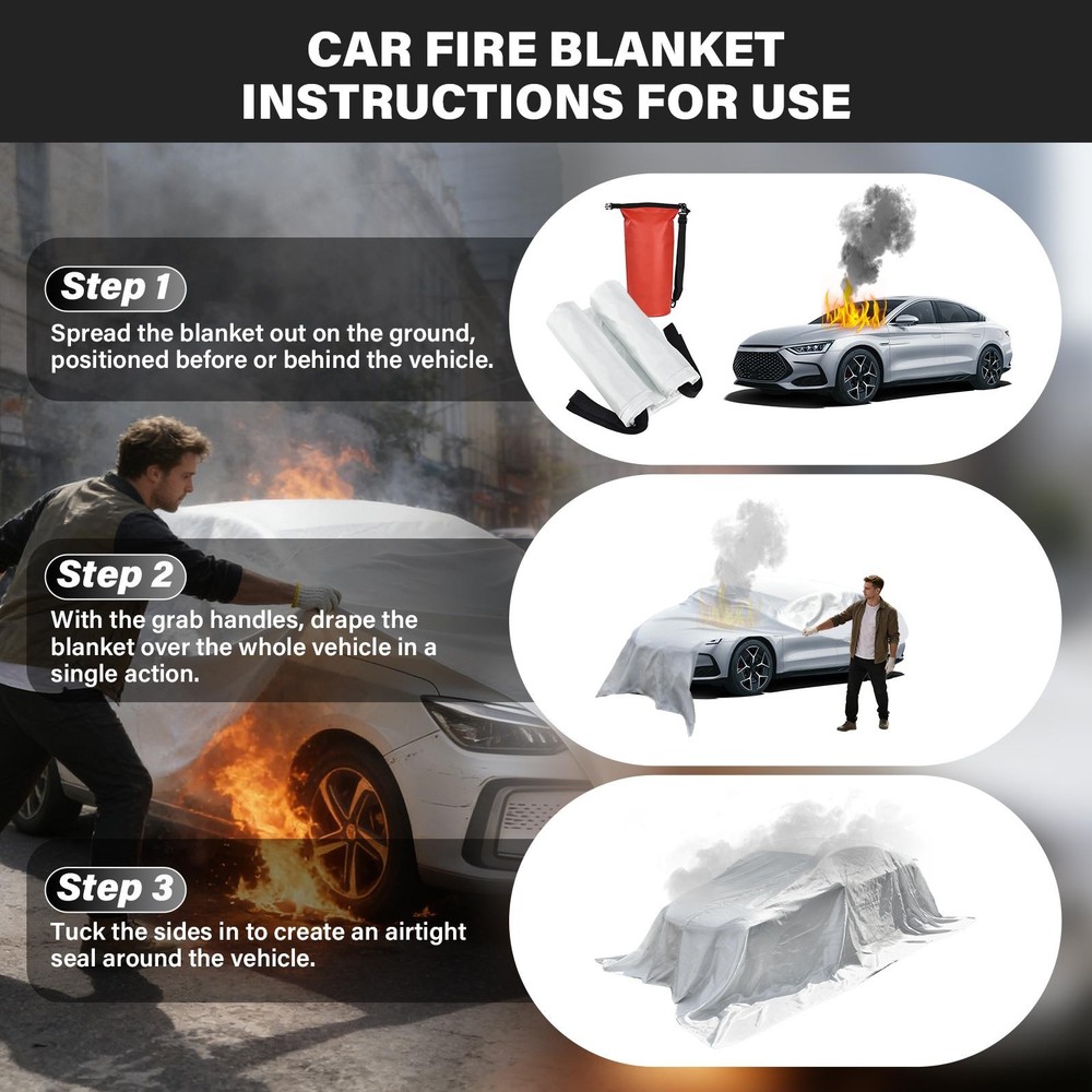 Car Emergency Fire Suppression Blankets Fireproof Blanket Fire Retardant Blanket