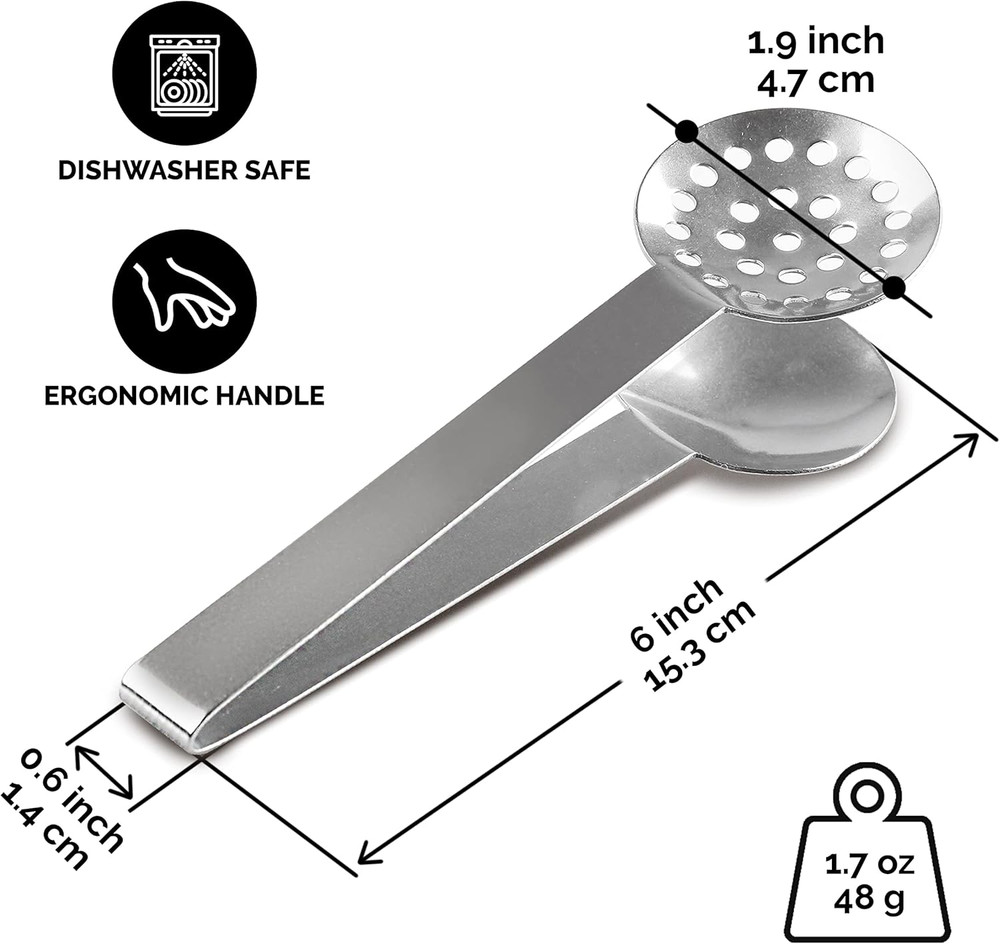 Long-Handled Stainless Steel Tea Strainer - 1 Pack