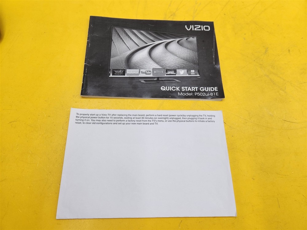 ⭐️⭐️⭐️⭐️⭐️ Vizio Quick Start Guide Model: P502ui-B1E