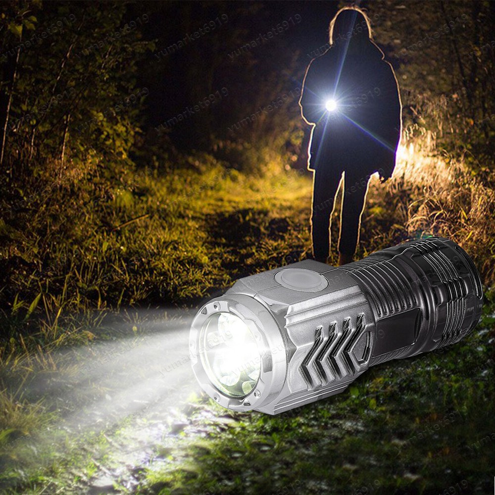 Super Bright LED Tactical Flashlight Mini USB Rechargeable Lamp 5 Modes Light US