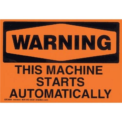 This Machine Starts Automatically, Warning, Orange CSUW874P Brand New!