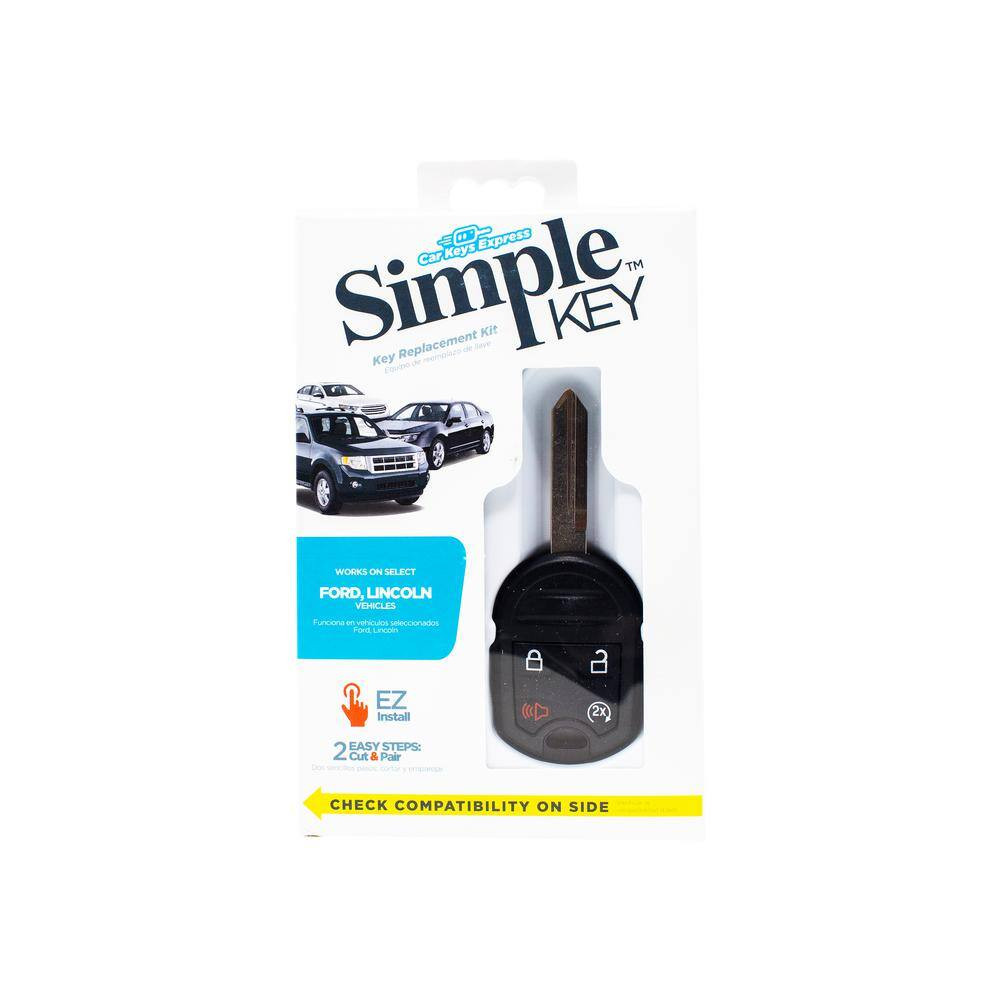 Ford Simple Key - 4-Button Remote and Key Combo with Remote Start - Easy DIY Set