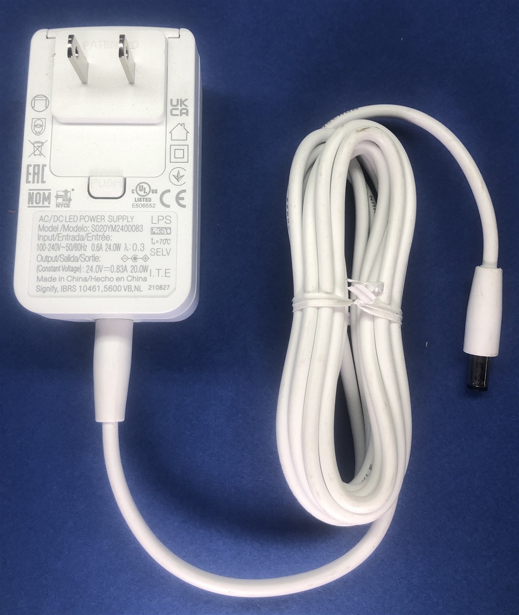 Genuine Philips Hue Lightstripe AC Adapter Power Supply 24V/20W S020YM2400083