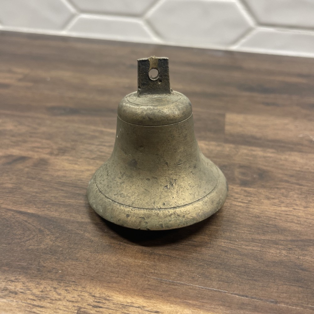 Vintage 2.75” Heavy Solid Brass Door Entry Hanging Bell