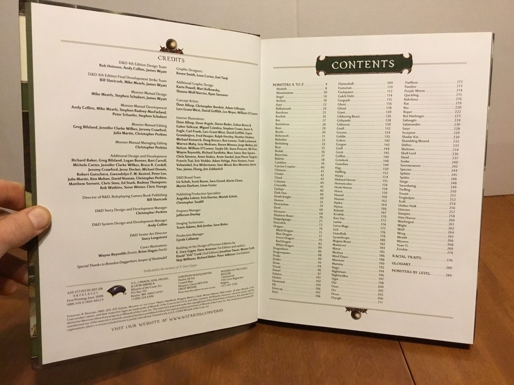 Dungeons & Dragons MONSTER MANUAL June 2008 First Printing D&D Game Core Rules